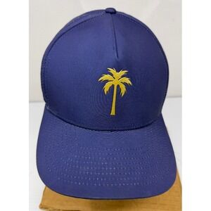 Alter Ego Running Coaster Snapback Hat Mens Blue Perforated Black Palm Tree Cap